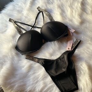 BOMBSHELL SHINE BLING LOGO BRAZILIAN BIKINI SWIM SUIT